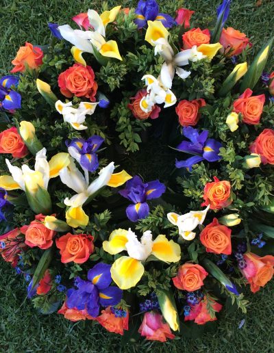 Blue yellow & orange wreath