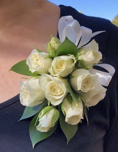 Ivory Spray Rose Shoulder Spray Corsage